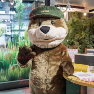 Olive Otter mascottekostuum...