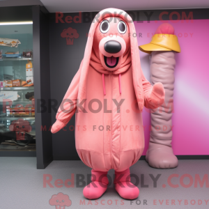 Pink Hot Dogs mascot...