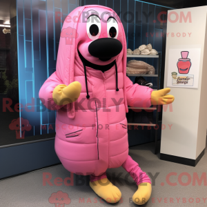 Pink Hot Dogs mascot...