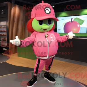 Pink Apple mascot costume...