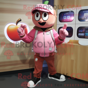 Pink Apple mascot costume...