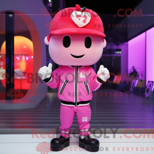 Pink Apple mascot costume...