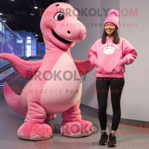 Rosa Diplodocus Maskottchen...