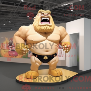 Gold Strongman mascot...