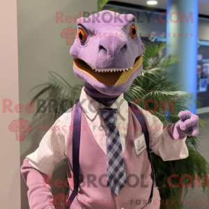 Lavendel Utahraptor maskot...