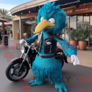 Turquoise Ostrich mascot...