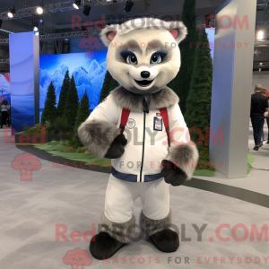 Hvid vaskebjørn maskot...