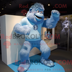 Sky Blue Gorilla maskot...
