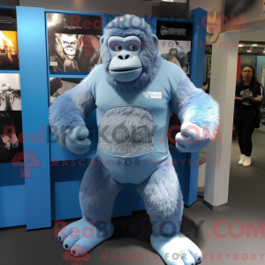 Sky Blue Gorilla mascot...