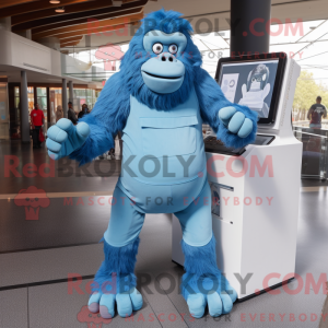 Sky Blue Gorilla mascot...