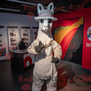 Silver Llama mascot costume...