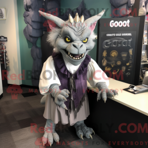 Grå Gargoyle maskot kostume...
