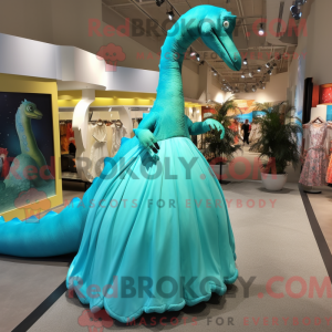 Turkis Brachiosaurus maskot...