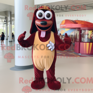 Maroon Hot Dogs mascot...