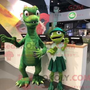 Green Velociraptor mascot...