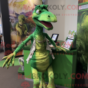Green Velociraptor mascot...