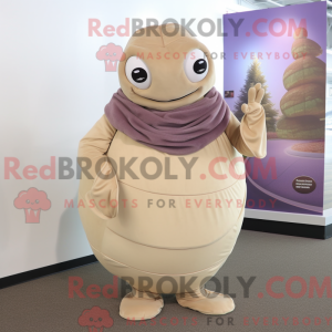 Beige Plum mascot costume...