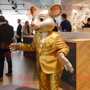Gold Rat mascot costume...