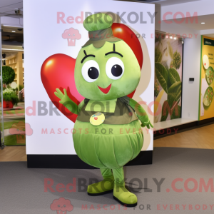 Olive Heart mascot costume...