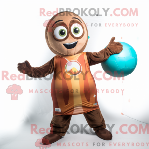 Brown Juggle mascot costume...