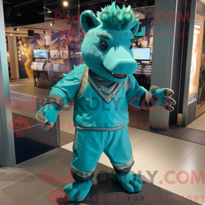 Teal Wild Boar mascot...