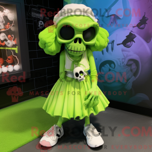 Lime Green Skull mascot...