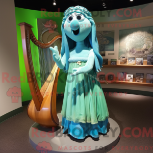 Cyan Celtic Harp mascot...
