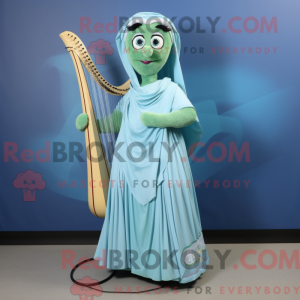 Cyan Celtic Harp mascot...