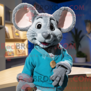 Blauwe Rat mascotte kostuum...