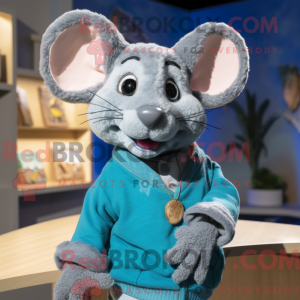 Blue Rat mascot costume...