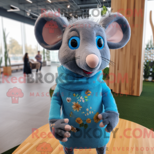 Blue Rat maskot kostume...