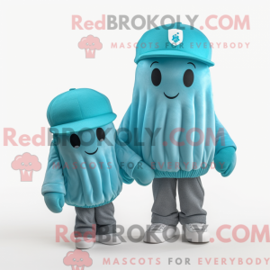 Cyan Jellyfish mascot...