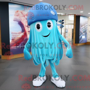 Cyan Jellyfish mascot...