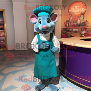 Blågrøn Ratatouille maskot...