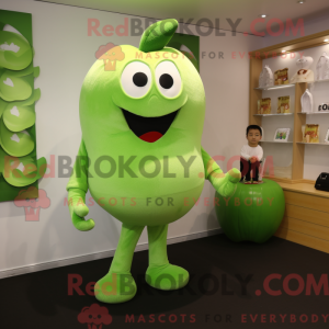 Lime Green Apple mascot...