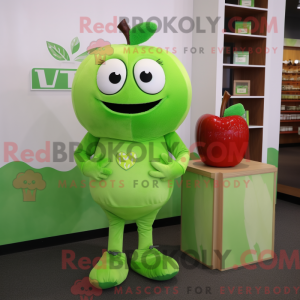 Lime Green Apple mascot...