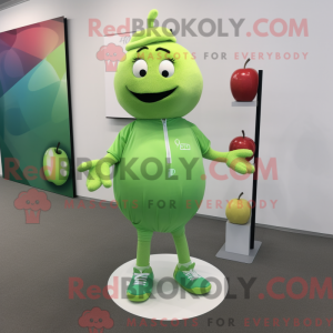 Limegrøn æble maskot...