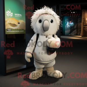 Hvid Kiwi maskot kostume...