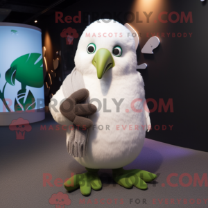 Hvid Kiwi maskot kostume...