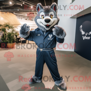 Navy Wolf-mascottekostuum...