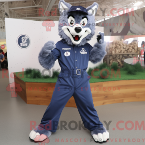 Navy Wolf-maskotdraktfigur...