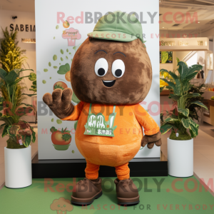 Brown Melon mascot costume...