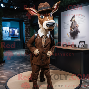 Brown Okapi mascot costume...