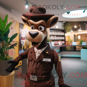 Brown Okapi mascot costume...