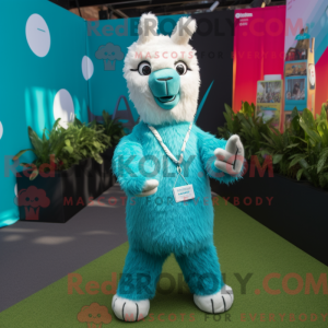 Cyan Lama Maskottchen...