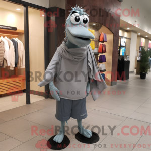 Grå Aglet maskot kostume...