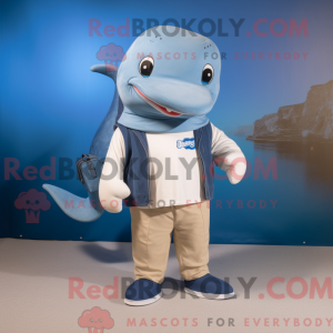 Tan Blue Whale mascot...