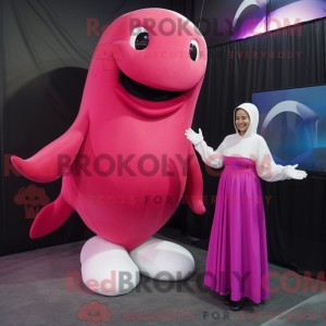 Magenta Beluga Whale mascot...