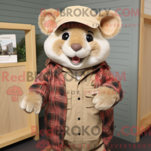 Tan Dormouse maskot kostume...