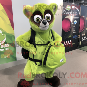 Lime Green Lemur mascot...